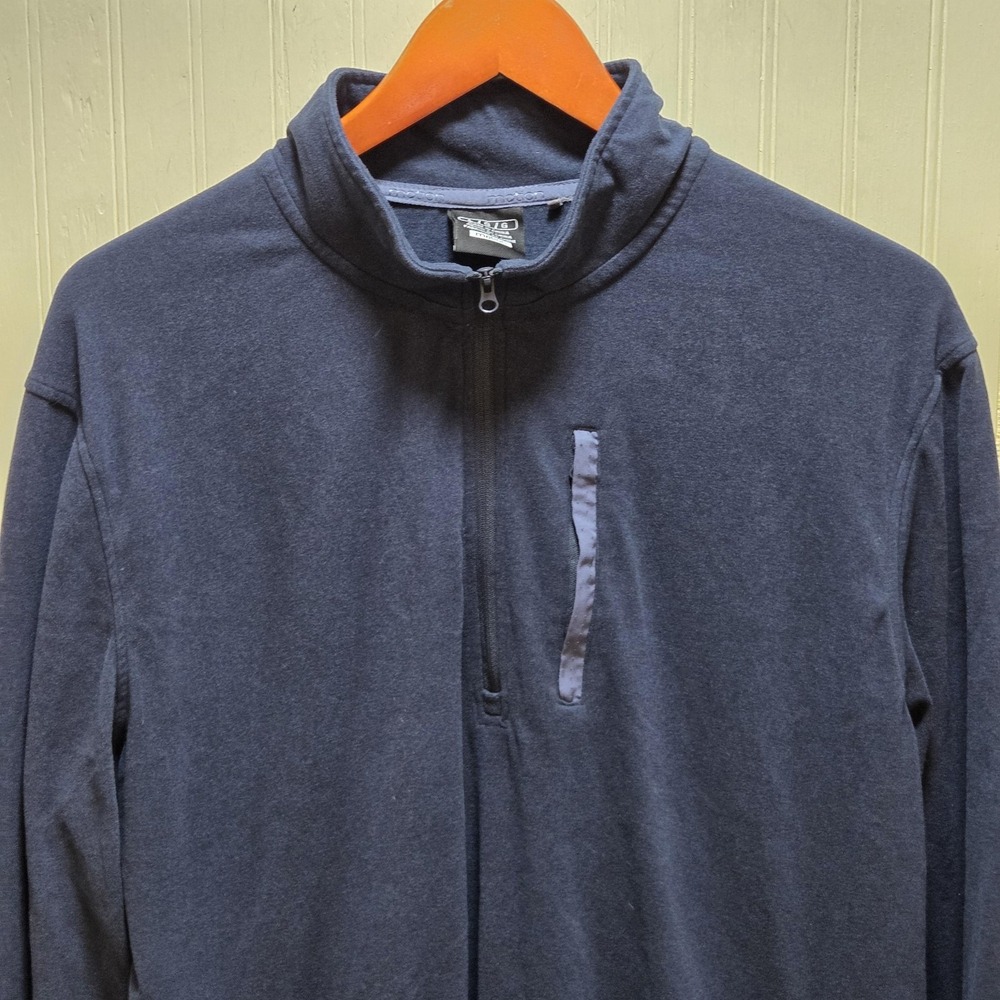 Motion Jacket Mens Large Blue Fleece Full Zip Stand Collar Zip Pockets